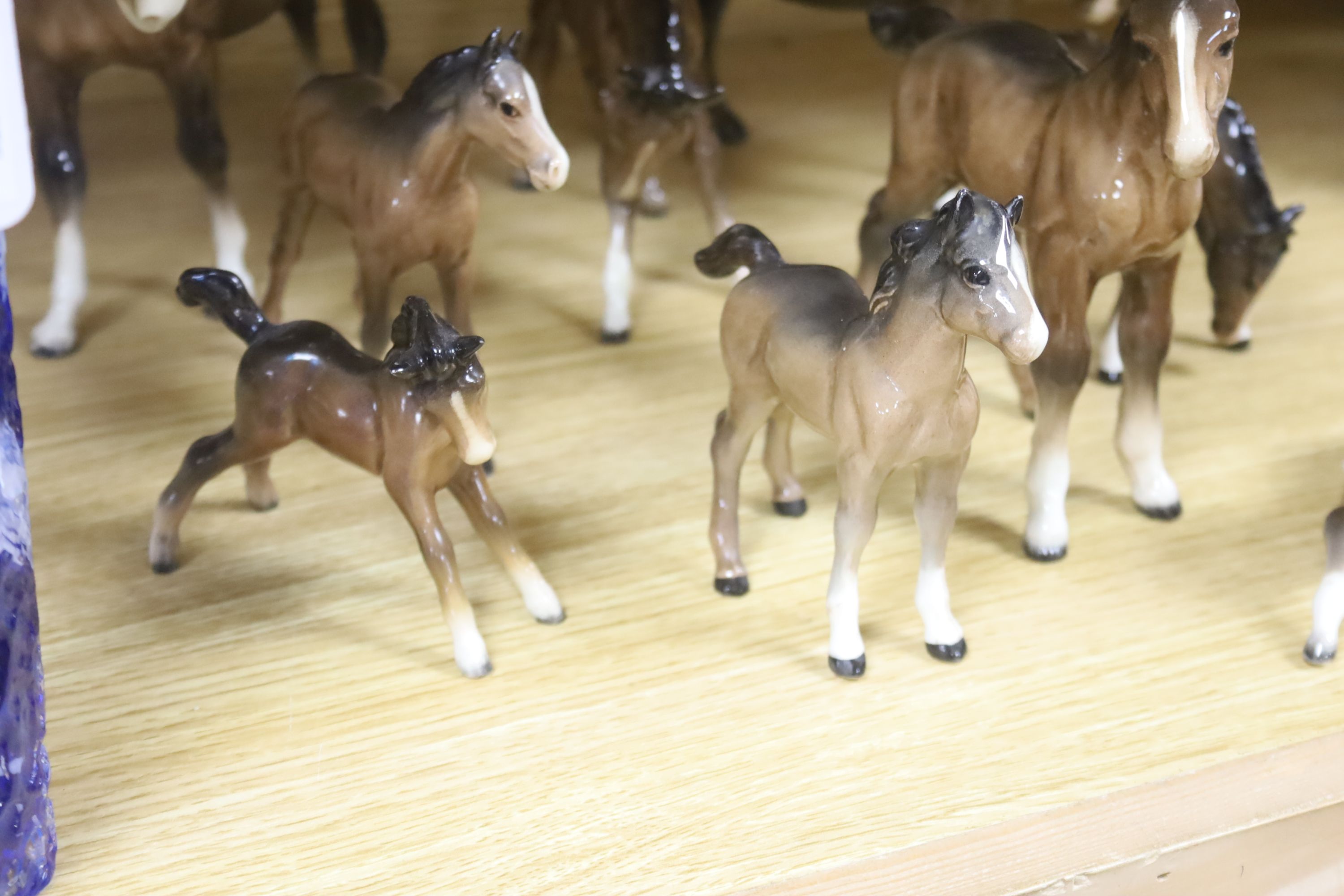 A large collection of Beswick and other models, mainly horses